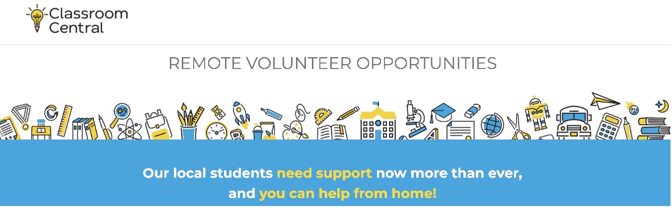 Classroom Central –  Create Flashcards, Remote Volunteer Opportunities