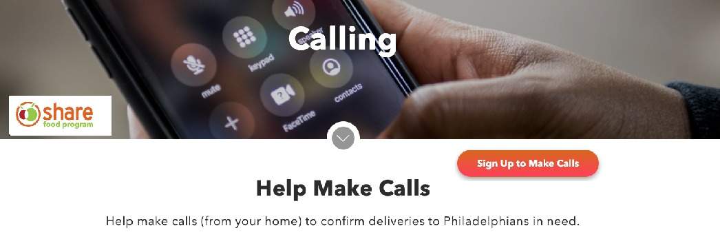 Remote: Share food Program. Call Homes with expected delivery time.